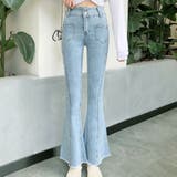 ライトブルー | フレアデニム 春 ハイウエスト | teddyshop