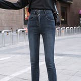 ブルー | ハイウエストスキニーパンツ デニム スリム | teddyshop