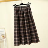 D:ダークブラウン | チェックスカート フレアスカート 全9色 | teddyshop
