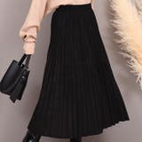 ブラック | プリーツスカート ロング丈 フェイクスウェード | teddyshop