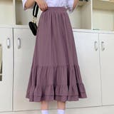 パープル | フレアスカート ロング ロングスカート | teddyshop