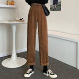 ブラウン | テーパードパンツ ワイド タック | teddyshop