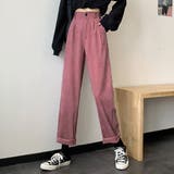 ピンク | テーパードパンツ ワイド タック | teddyshop