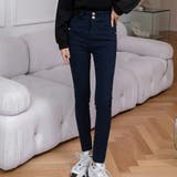 ネイビー | 裏起毛デニム スキニー ジーンズ | teddyshop