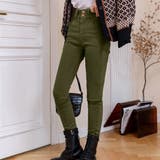 カーキ | 裏起毛デニム スキニー ジーンズ | teddyshop