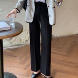 ブラック | スラックス ストレートパンツ 韓国 | teddyshop