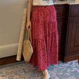 ショッキングピンク | ティアードスカート フレアスカート 全2色 | teddyshop