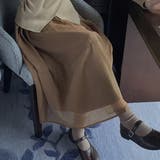 ブラウン | フレアスカート シアー ロングスカート | teddyshop