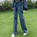ブルー | デニムパンツ ハイウエスト ジーンズ | teddyshop