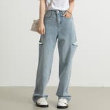 ブルー | ダメージデニム パンツ ボトムス | teddyshop