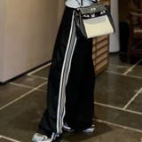 ブラック | トラックパンツ ボトムス ワイド | teddyshop