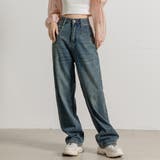 ヴィンテージブルー | デニム ワイドパンツ ダメージデニム | teddyshop