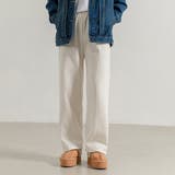 ホワイト | ワイドパンツ 裏起毛 ストレート | teddyshop