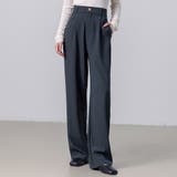 ダークグレー | ハイウエスト タックパンツ スラックス | teddyshop