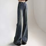 インディゴ | デニム フレアパンツ カットオフパンツ | teddyshop