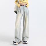 ライトブルー | ワイド デニム パンツ | teddyshop