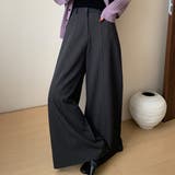 ダークグレー | ピンタック ワイドパンツ ボトムス | teddyshop