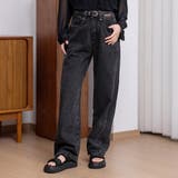 ブラック | カーブデニム パンツ ワイド | teddyshop