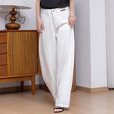 ホワイト | カーブデニム パンツ ワイド | teddyshop