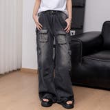 ブラック | ワイドパンツ ストレート デニム | teddyshop