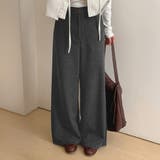 ダークグレー | 「あったか微起毛で秋冬コーデ」ワイドパンツ レディース きれいめ | teddyshop