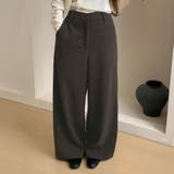 ダークブラウン | 「あったか微起毛で秋冬コーデ」ワイドパンツ レディース きれいめ | teddyshop