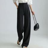 ブラック | 「バックゴムでウエストすっきり」ワイドパンツ レディース 全6色 | teddyshop