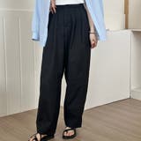 ブラック | 「だらしなく見せず落ち感に転換」タックパンツ バルーンパンツ レディース | teddyshop