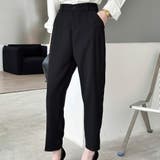 ブラック | 「ジャケットとも合わせやすい」テーパード パンツ ロング丈 | teddyshop