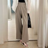 モカ | 「ナチュラルな大人の色味」ワイドパンツ リネン レディース | teddyshop