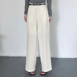 アイボリー | 「ナチュラルな大人の色味」ワイドパンツ リネン レディース | teddyshop