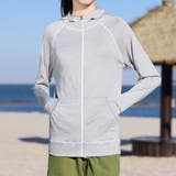 ライトグレー×ホワイトライン | 【紫外線カット率97 6％】ラッシュガード 長袖 | teddyshop