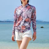 グレー×サーモン | ラッシュガード 長袖 パーカー | teddyshop