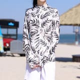 ブラウン×リーフ | 【紫外線カット率97 6％】ラッシュガード ライトアウター | teddyshop