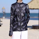 リーフ×ブラック | 【紫外線カット率97 6％】ラッシュガード ライトアウター | teddyshop