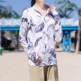 パームリーフ×パープル | 【紫外線カット率97 6％】ラッシュガード ライトアウター | teddyshop