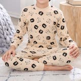 ベージュ | 長袖 ルームウェア 総柄 | Kids Teddy