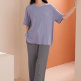 パープル×グレー | ルームウェア 2点セット レディース | teddyshop