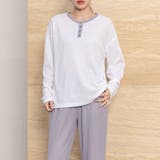 ホワイト×グレー | ルームウェア レディース 長袖 | teddyshop