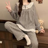 A：ブラック×チェック | ルームウェア レディース 全6色 | teddyshop