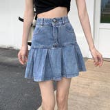 ウォッシュブルー | デニムスカート ミニスカート フレア | teddyshop