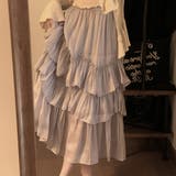 パープル | フレアスカート ロング フリル | teddyshop