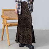 ダークブラウン | ベロア マーメイドスカート ロング | teddyshop