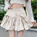 グレージュ | ミニスカート バルーン 韓国ファッション | teddyshop