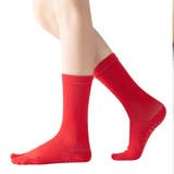 レッド | 5本指ソックス 滑り止め 全10色 | teddyshop