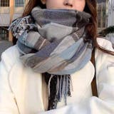 ダークブラウン×グレー | ストール 大判 レディース | teddyshop