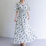 アイボリー×ブラックフラワー | リゾートワンピース サマードレス マキシ丈 | teddyshop