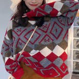 レッド | ニットセーター ノルディック ゆるニット | teddyshop