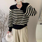 ブラック | ニット セーター ボーダー | teddyshop