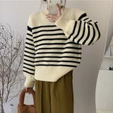 アイボリー | ニット セーター ボーダー | teddyshop